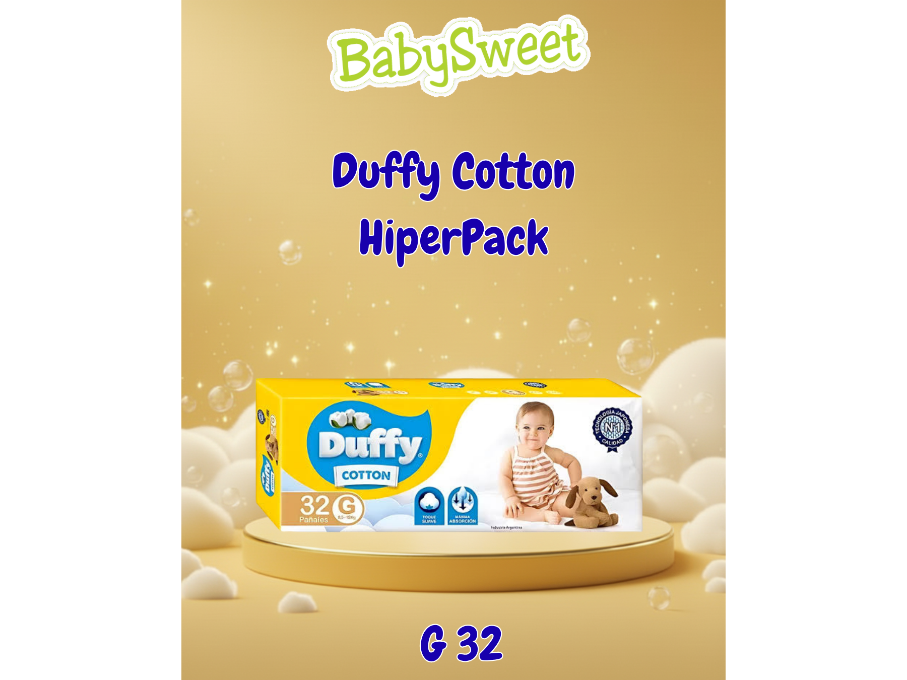 PAÑAL DUFFY COTTON MEGA AHORRO G - 32 UNIDADES