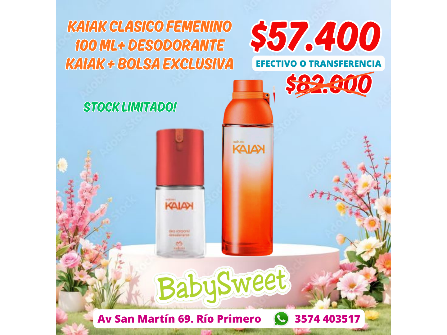 Combo Kaiak femenino + desodorante spray