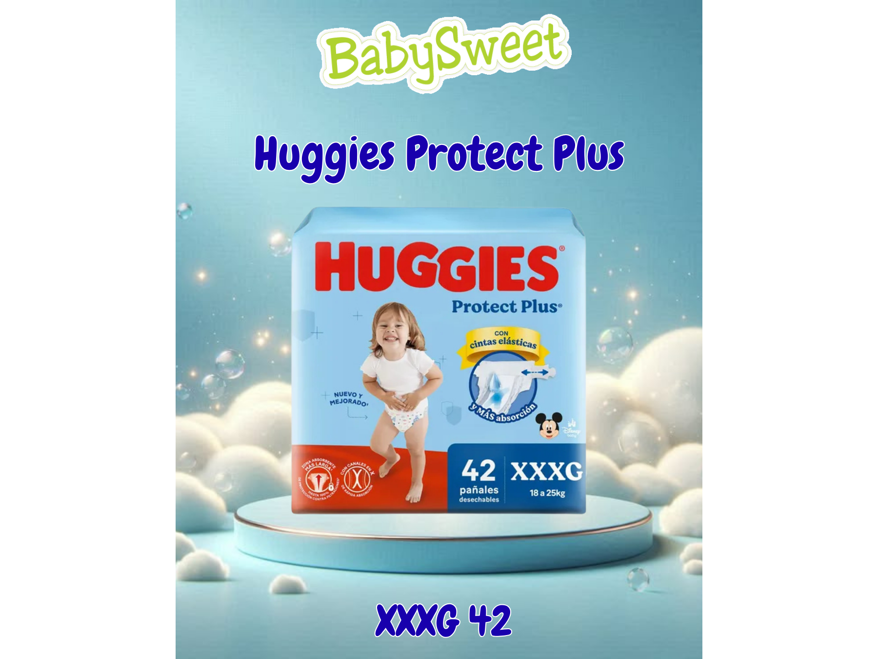 PAÑAL HUGGIES PROTECT PLUS XXXG - 42 UNIDADES
