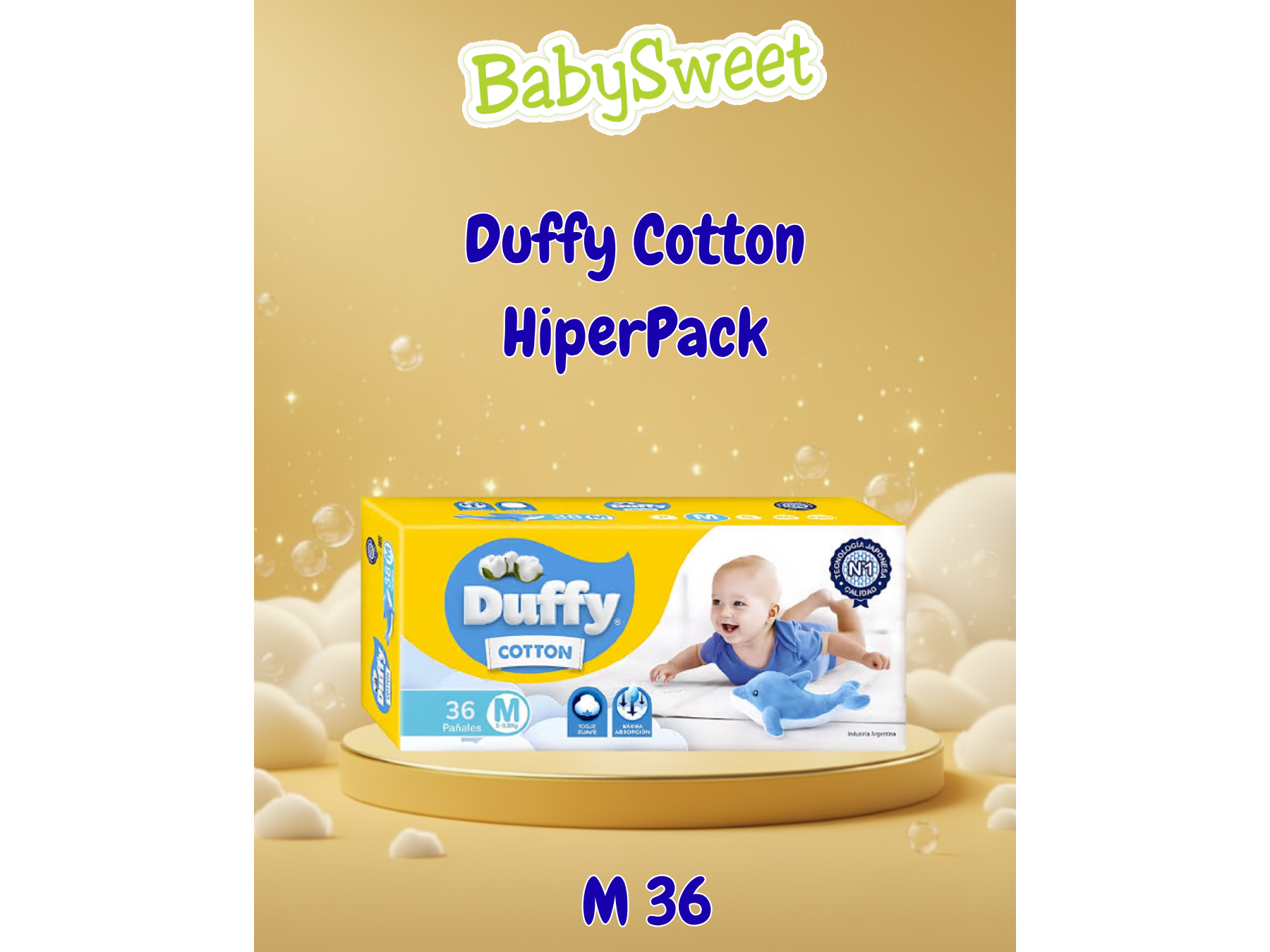 PAÑAL DUFFY COTTON MEGA AHORRO M - 36 UNIDADES