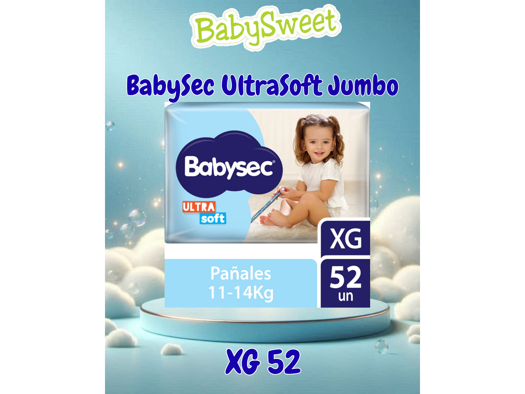 PAÑAL BABYSEC ULTRASOFT JUMBO XG - 52 UNIDADES