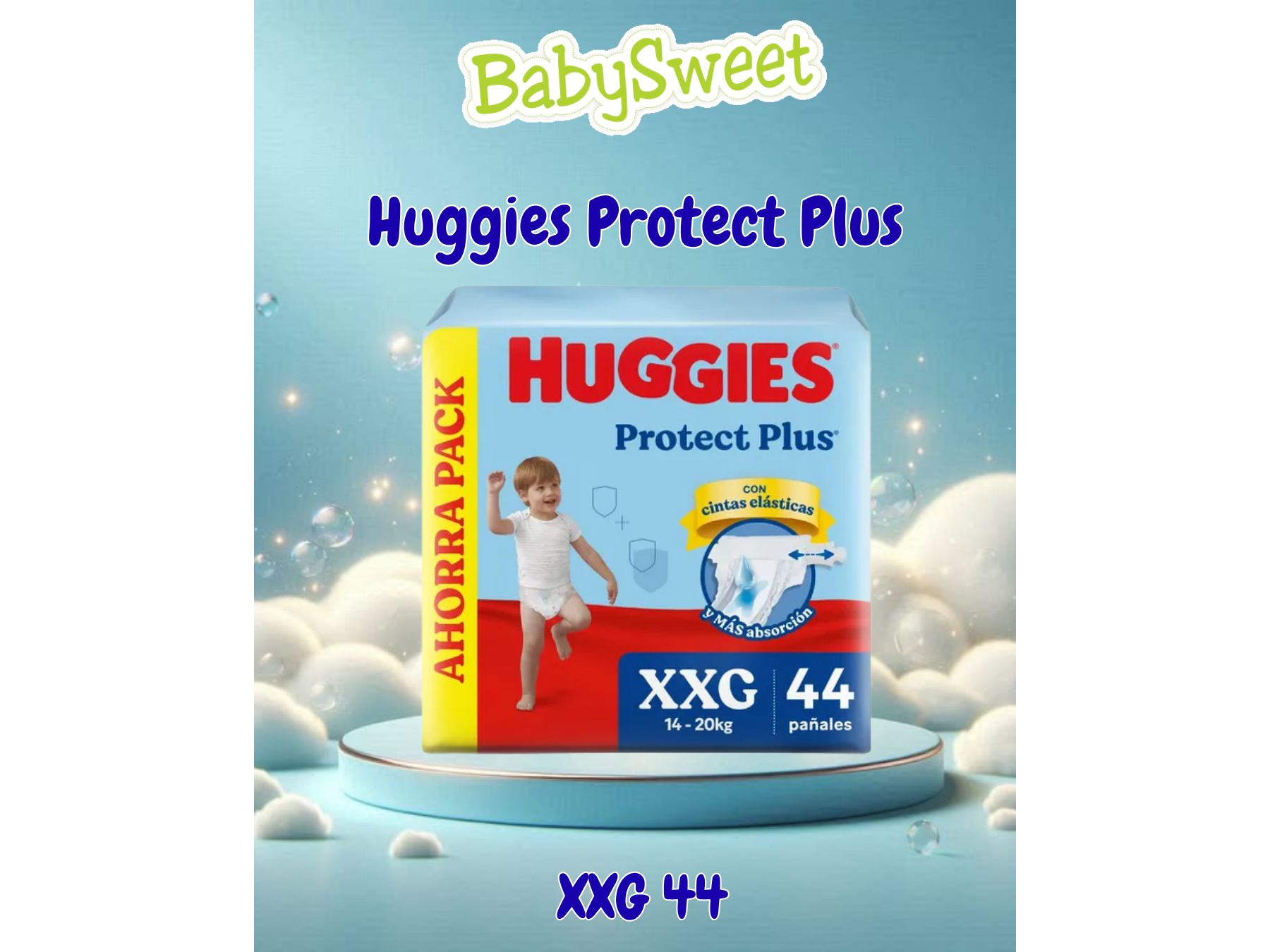 PAÑAL HUGGIES PROTECT PLUS XXG - 44 UNIDADES
