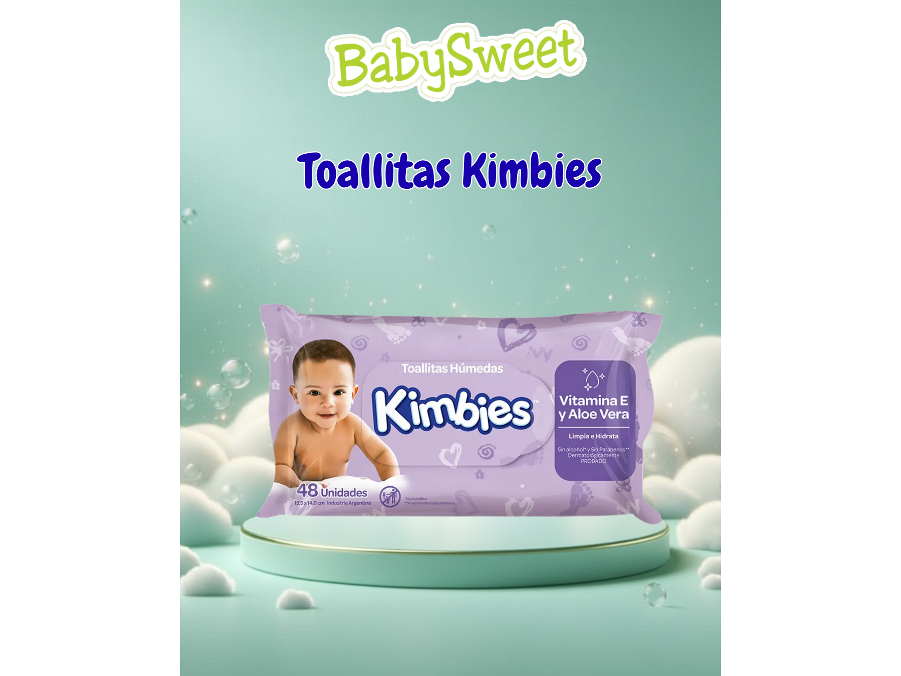 TOALLITAS KIMBIES - 48 UNIDADES