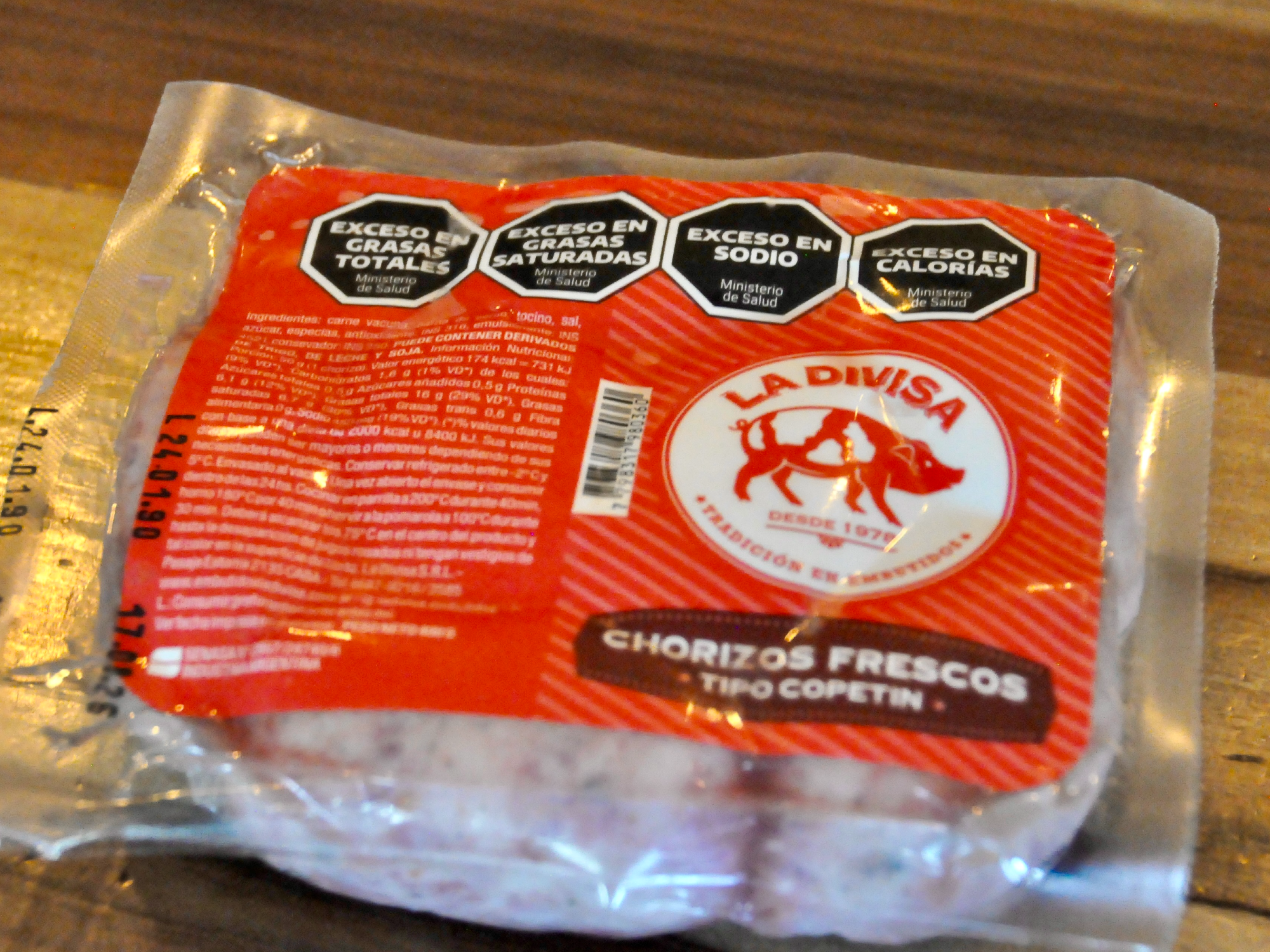 Chorizos frescos tipo copetín