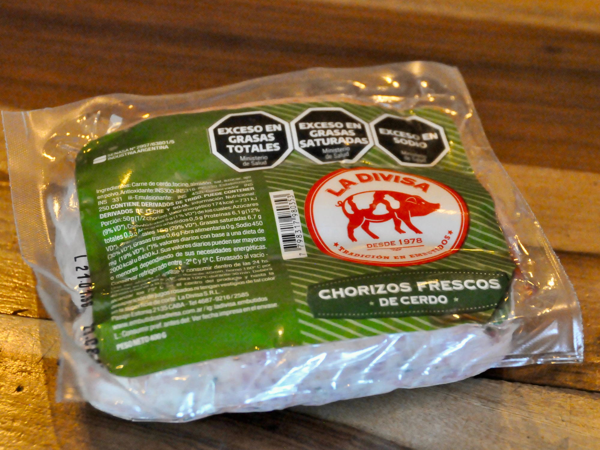 Chorizos frescos de cerdo
