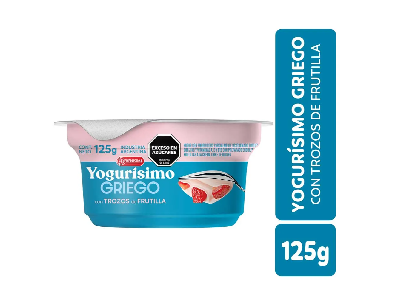 YOGURT GRIEGO CON TROZOS DE FRUTILLA  - YOGURISIMO X 125 G