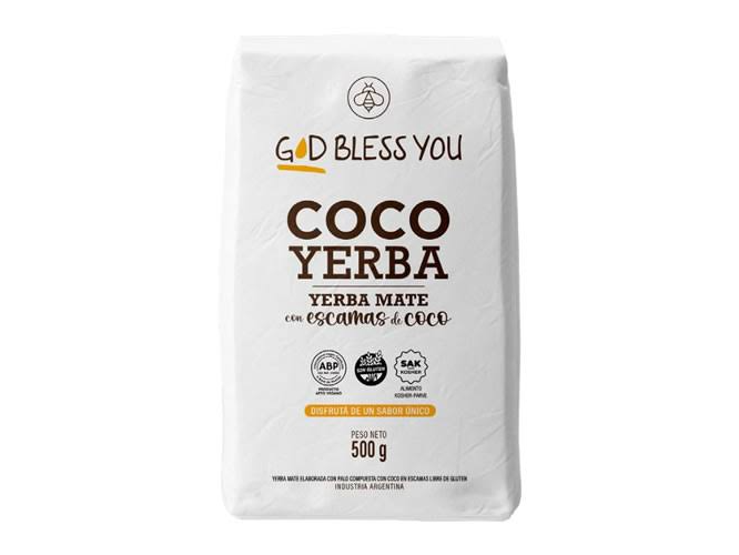 YERBA GOD BLESS YOU CON ESCAMAS DE COCO -  500GR