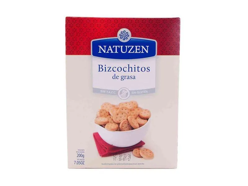 BIZCOCHOS DE GRASA NATUZEN X 200 GRS