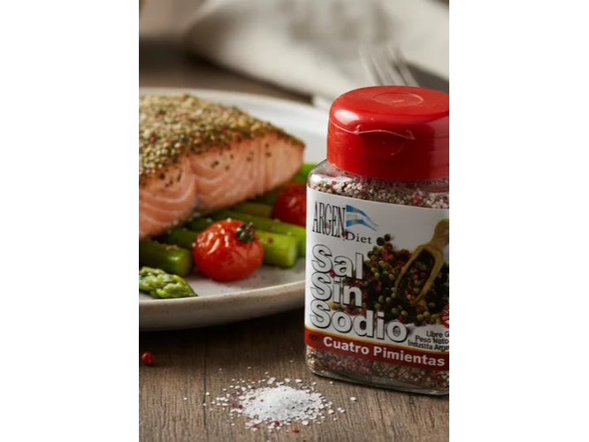 SAL SIN SODIO CUATRO PIMIENTAS  ARGENDIET  70 GRS