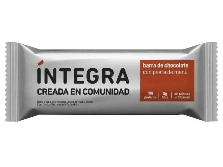 BARRA DE CHOCOLATE Y MANI INTEGRA