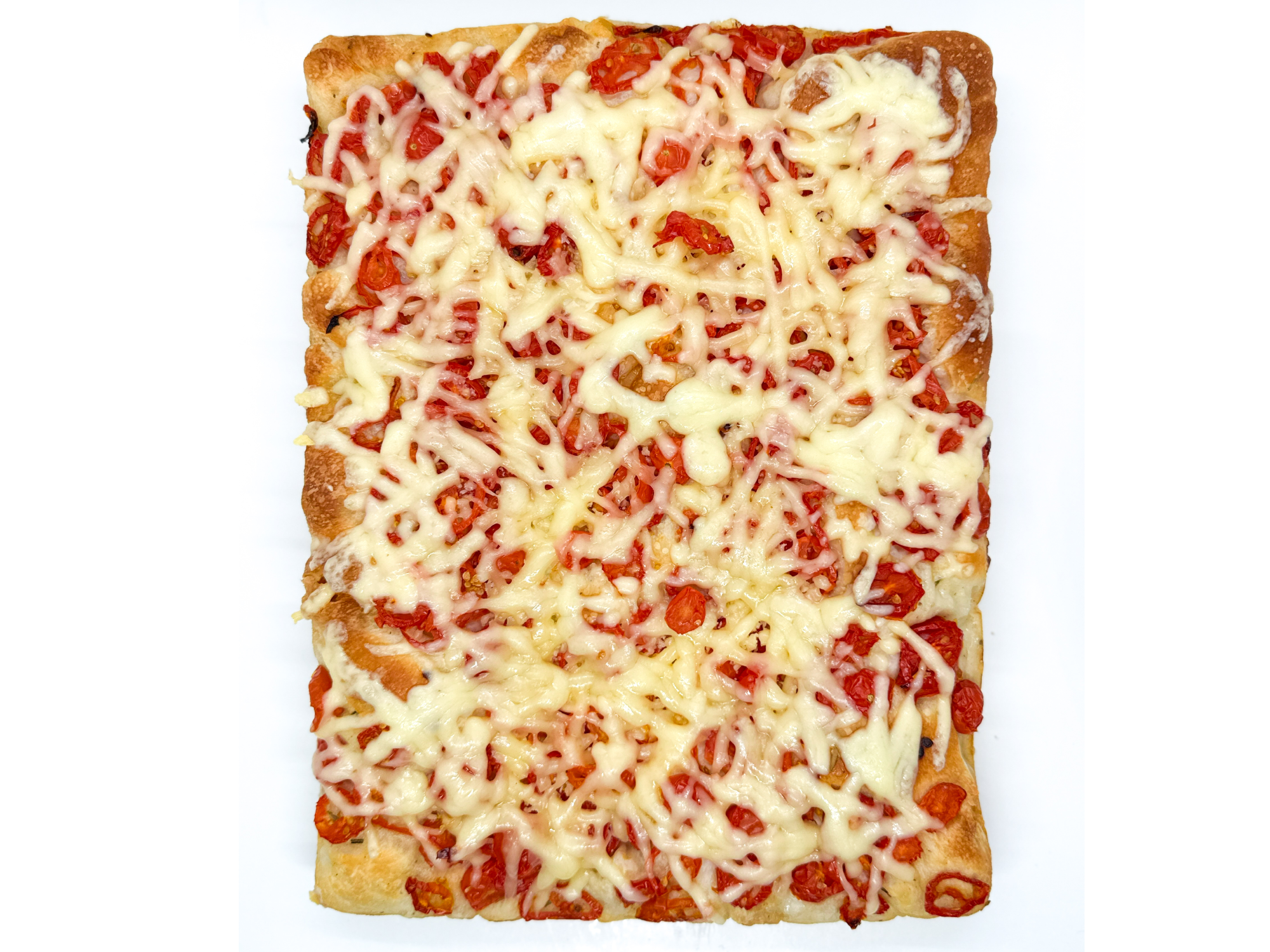 Focaccia PORCION de tomate cherry y queso duro