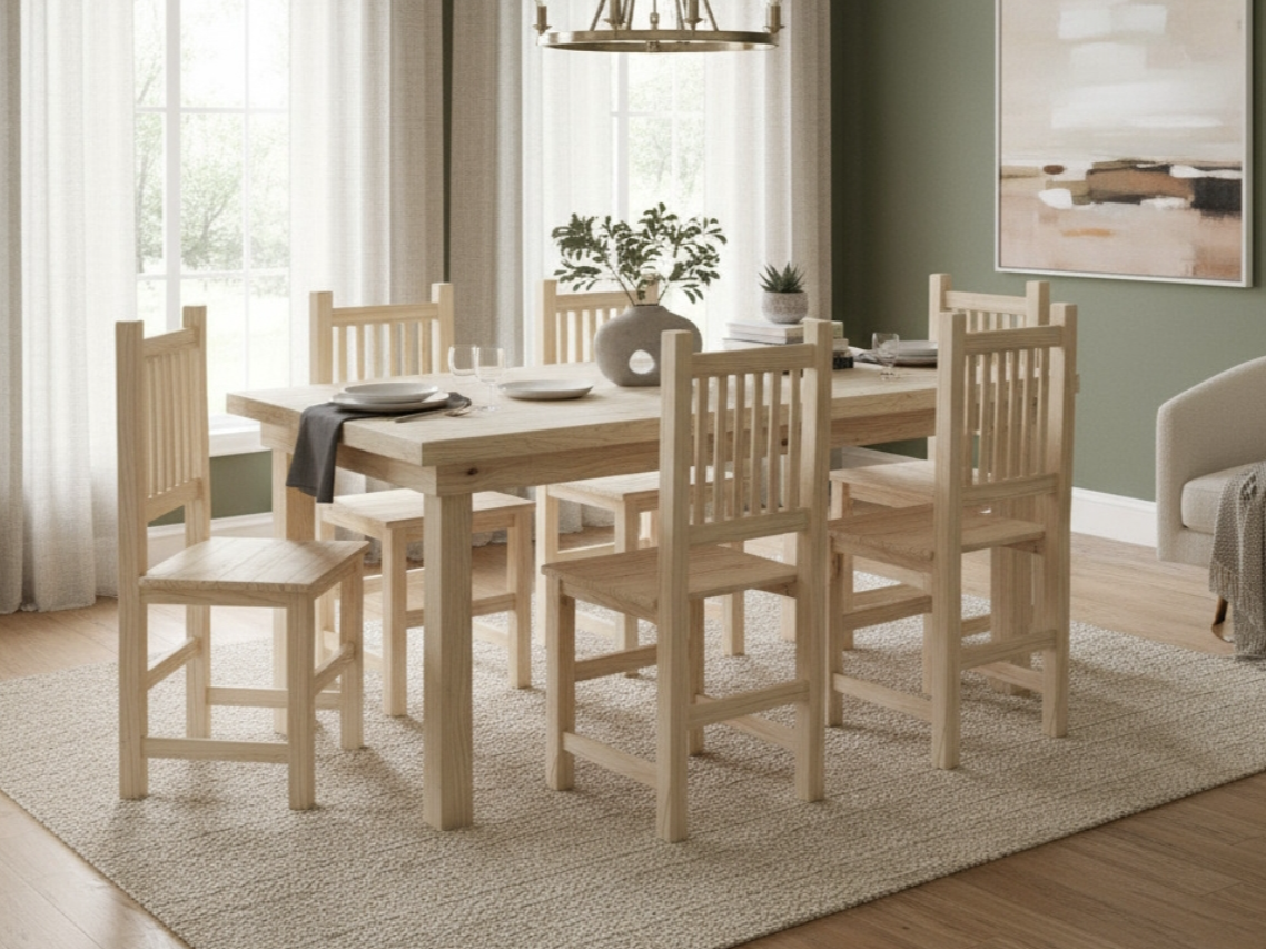 JUEGOS DE COMEDOR  DE PINO MACISO