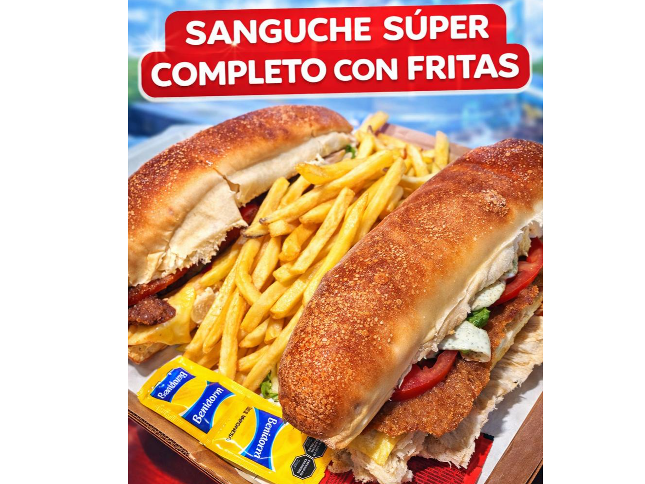 SUPER SANGUCHE COMPLETO PARA UNO