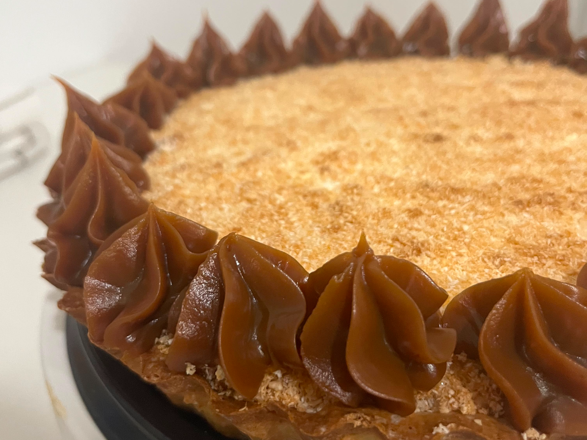 Tarta de coco y dulce de leche