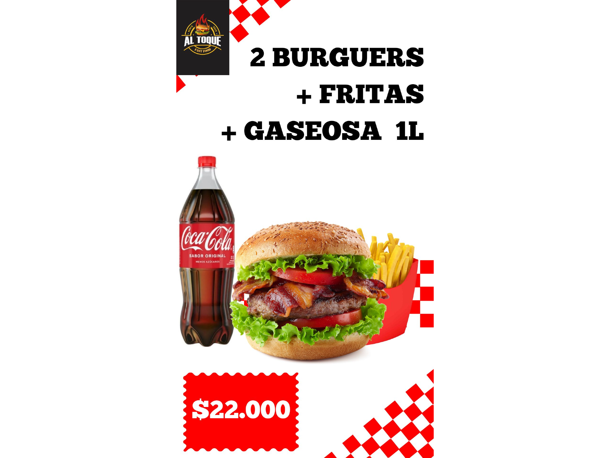 Promo amigo (2 burgers + frita + gaseosa)