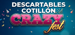 Logo DESCARTABLES y COTILLÓN CrazyFest