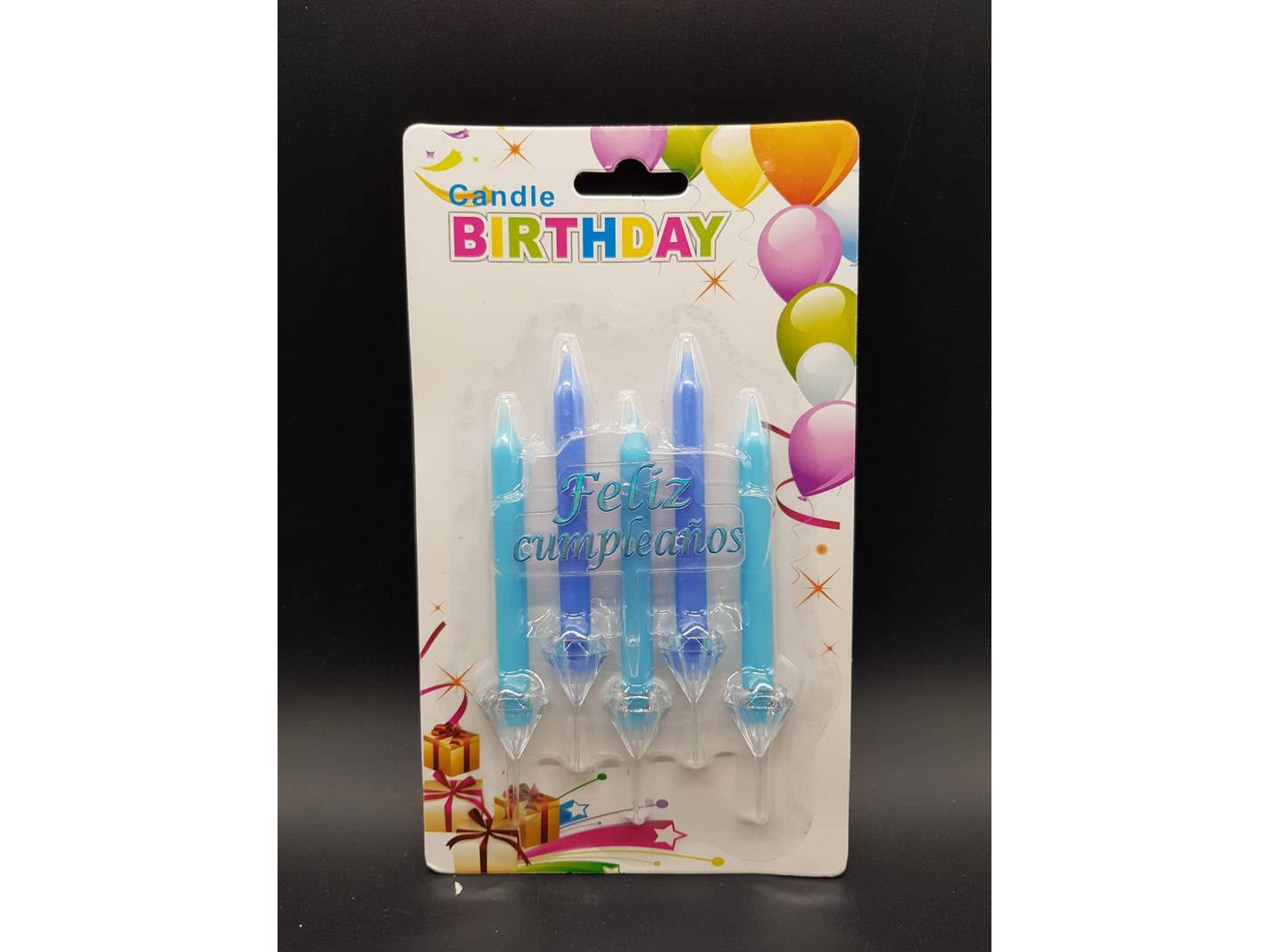 5 Velitas Celeste + Felíz Cumple