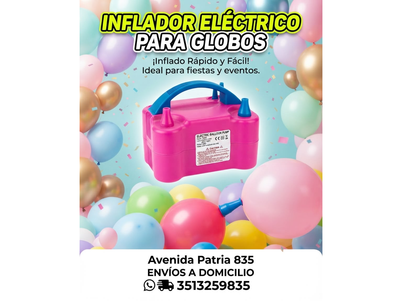 Inflador de Globos Eléctrico