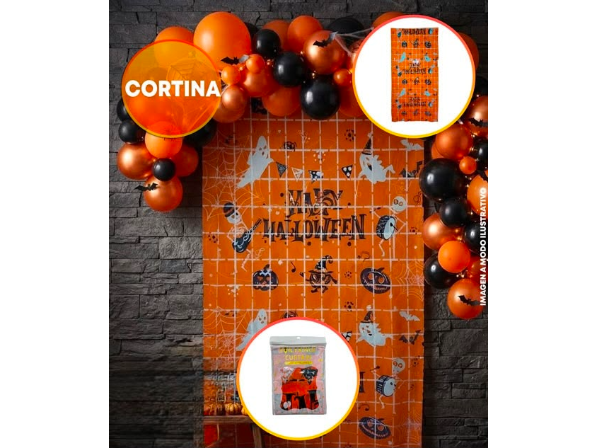 Cortina Halloween  Cuadraditos