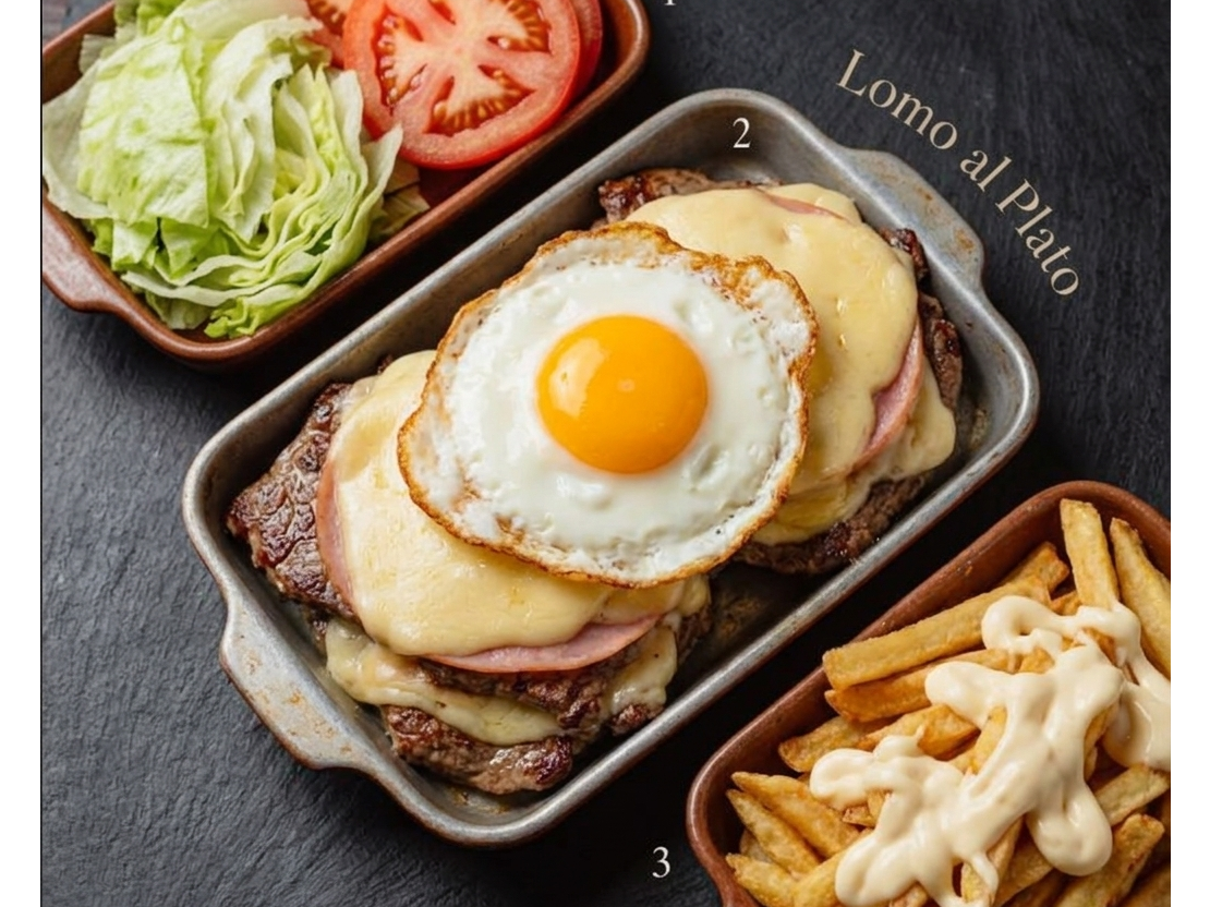 GRANDE AL PLATO  DE LOMO + PAPAS Y MAYONESA