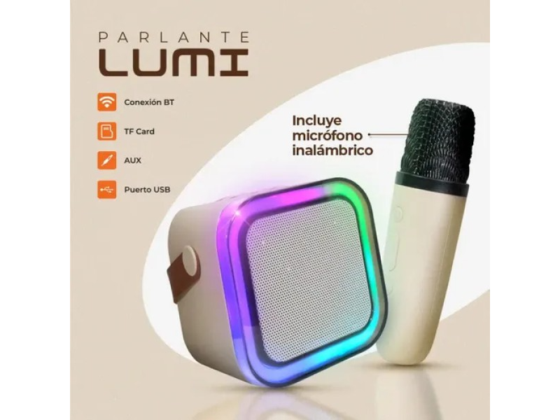 PARLANTE K12 KARAOKE CON MICROFONO Y LUCES