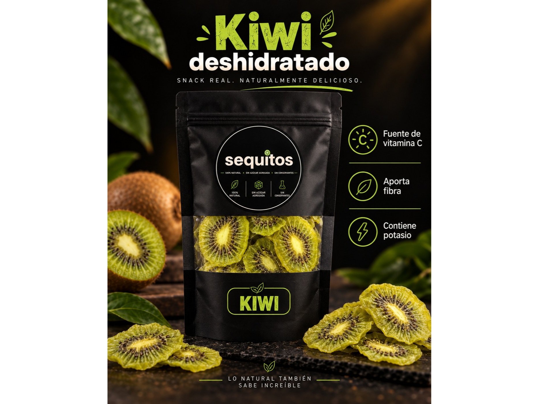 Kiwi deshidratado 50g de Sequitos