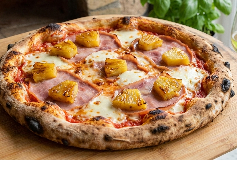 1/2 Muzza con jamón y ananá