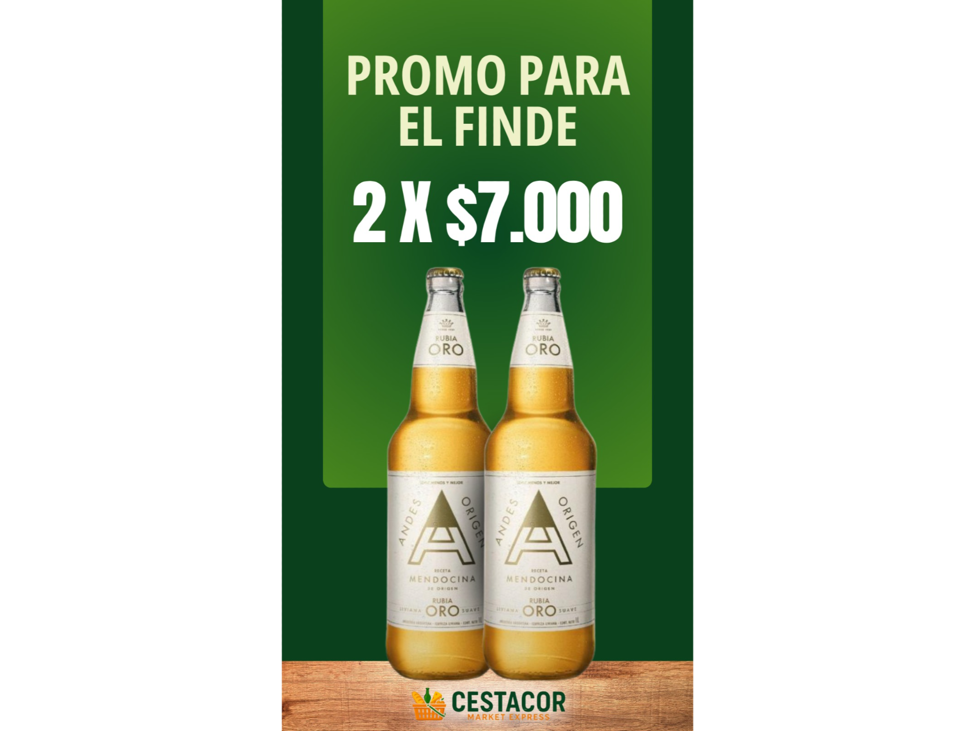 2 Cervezas Andes Origen 1L