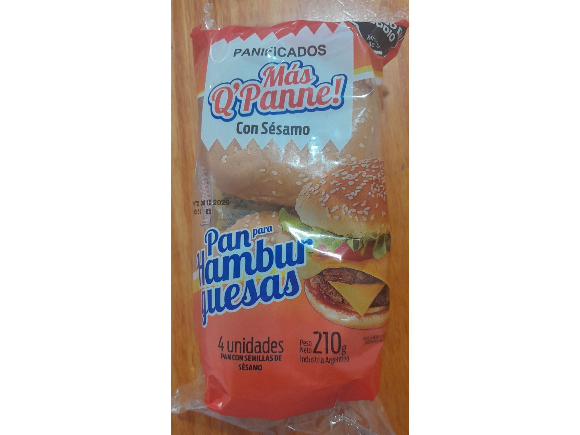 Pan Hamburguesa Mas Q'Pan