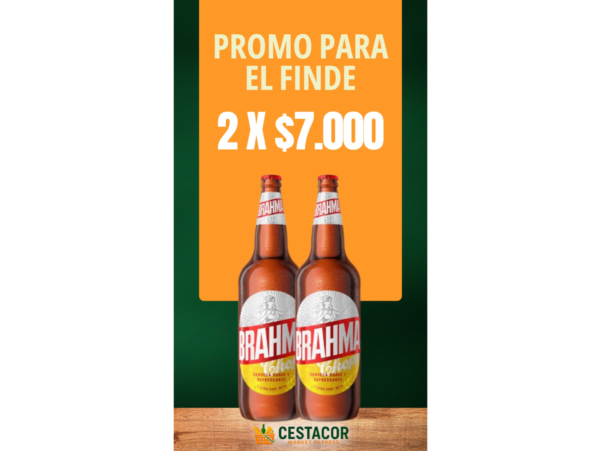 2 cervezas Brahma 1 L