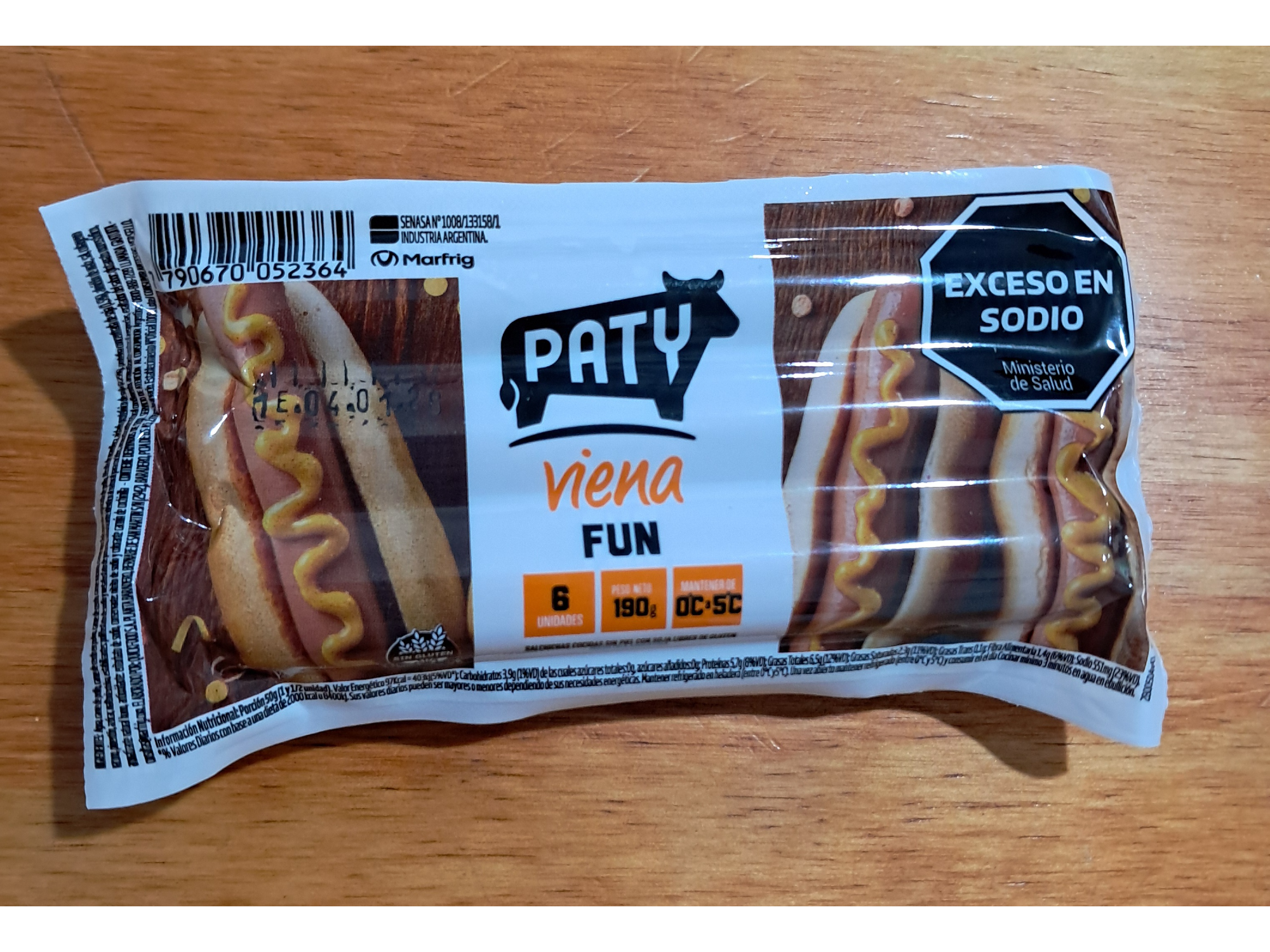 Salchicha paty viena 6u