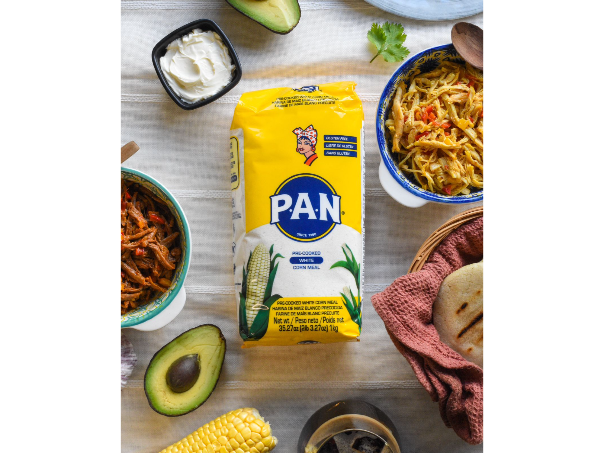 Harina de Maiz Blanco Pan 1kg