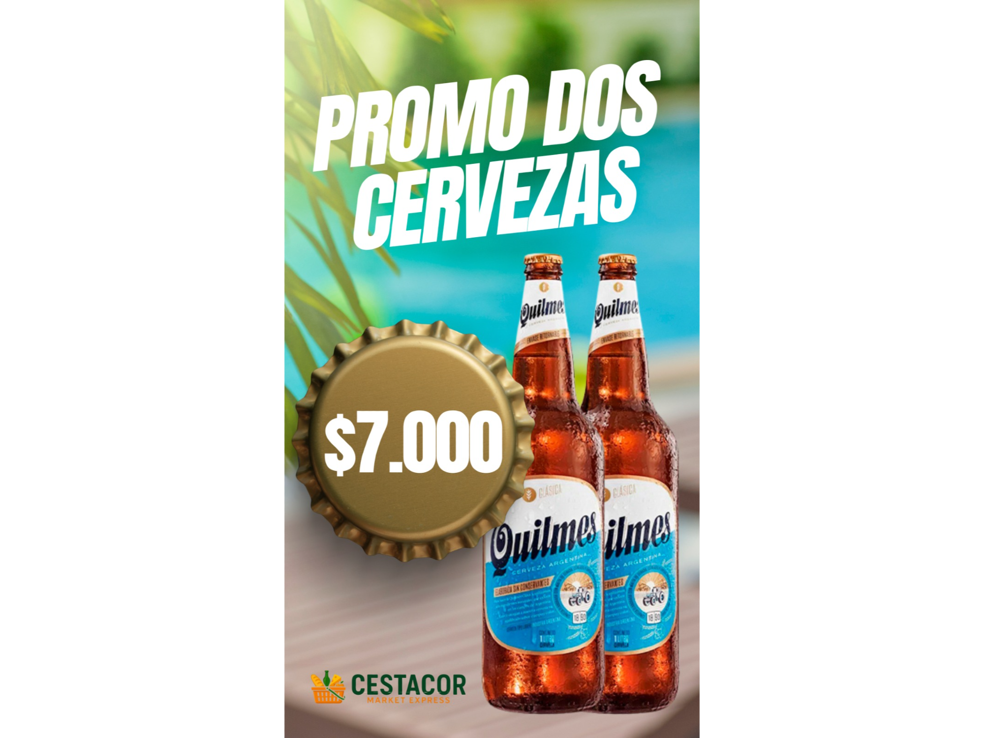 2 cervezas Quilmes 1 L