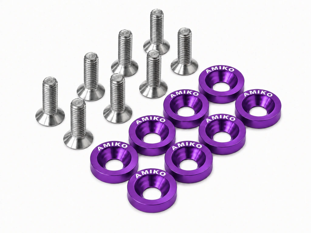 ARANDELAS ANODIZADAS (X10) C/TORNILLO VIOLETA CHINA