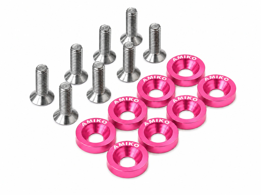 ARANDELAS ANODIZADAS (X10) C/TORNILLO ROSA CHINA