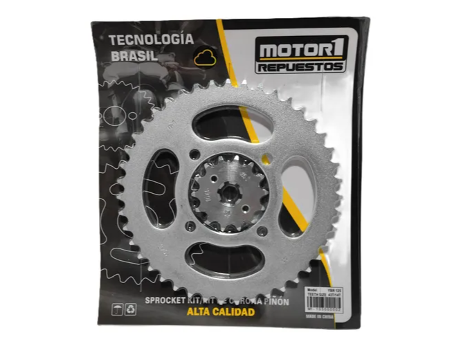 CORONA Y PIÑON YBR 125 (MOTOR 1)