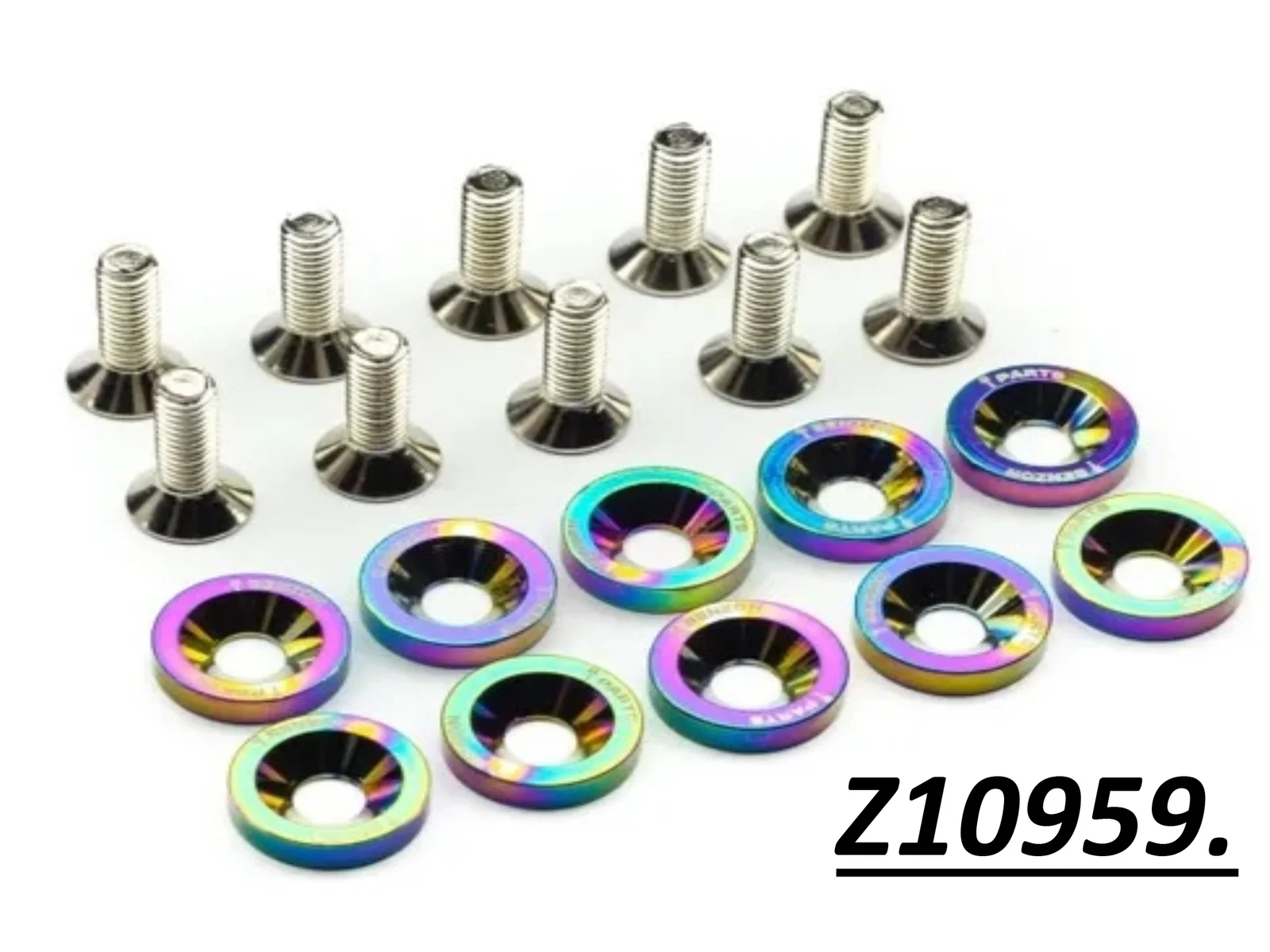 ARANDELAS ANODIZADAS (X10) C/TORNILLO TORNASOLADO CHINA