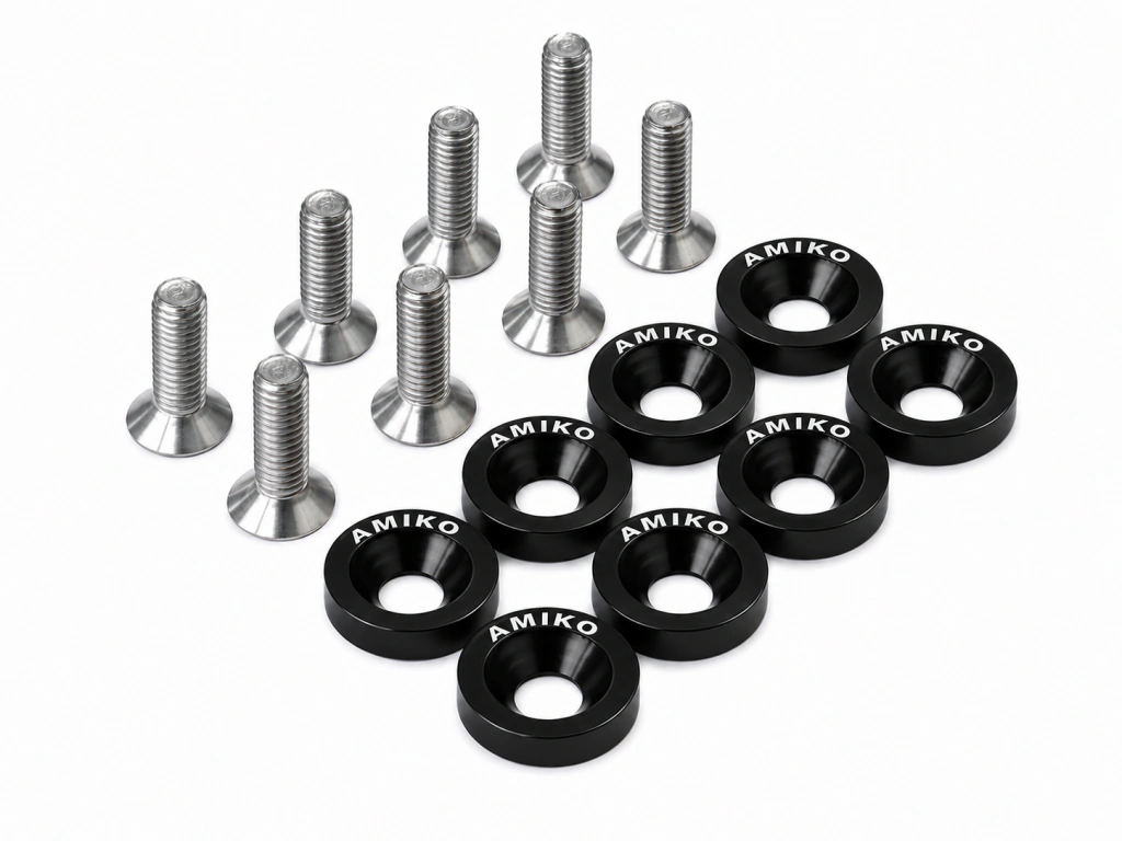 ARANDELAS ANODIZADAS (X10) C/TORNILLO NEGRO CHINA