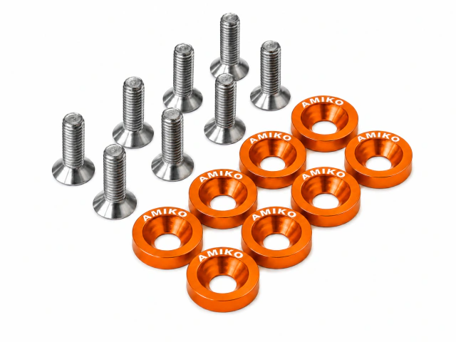 ARANDELAS ANODIZADAS (X10) C/TORNILLO NARANJA CHINA
