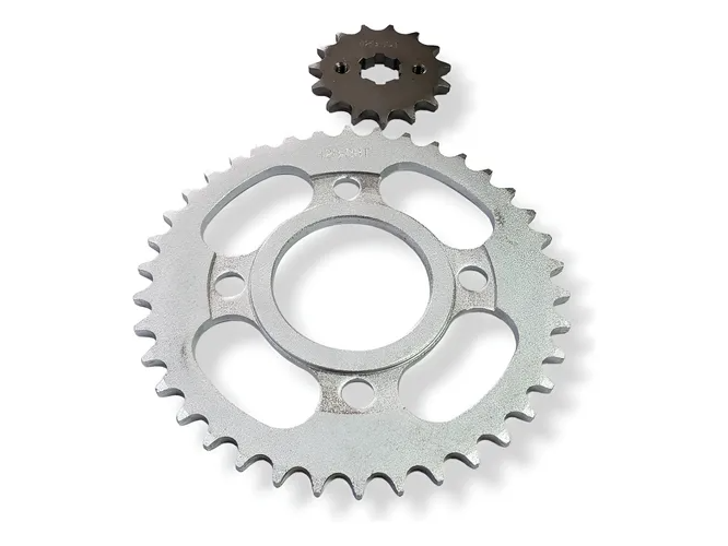 JUEGO CORONA Y PIÑON RX/CG125 CALIDAD ORIGINAL  HGR