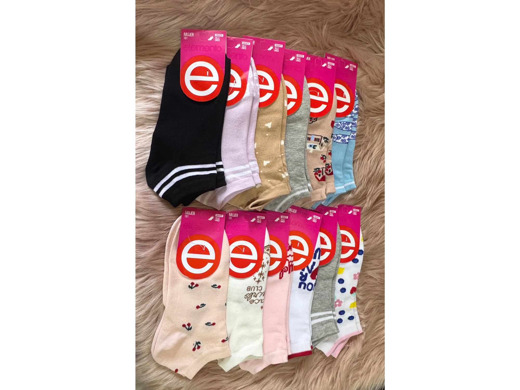 Soquete dama estampado