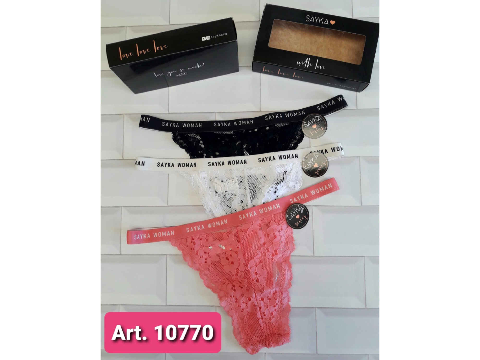 Art 10770 Colales con elástico y todo puntilla