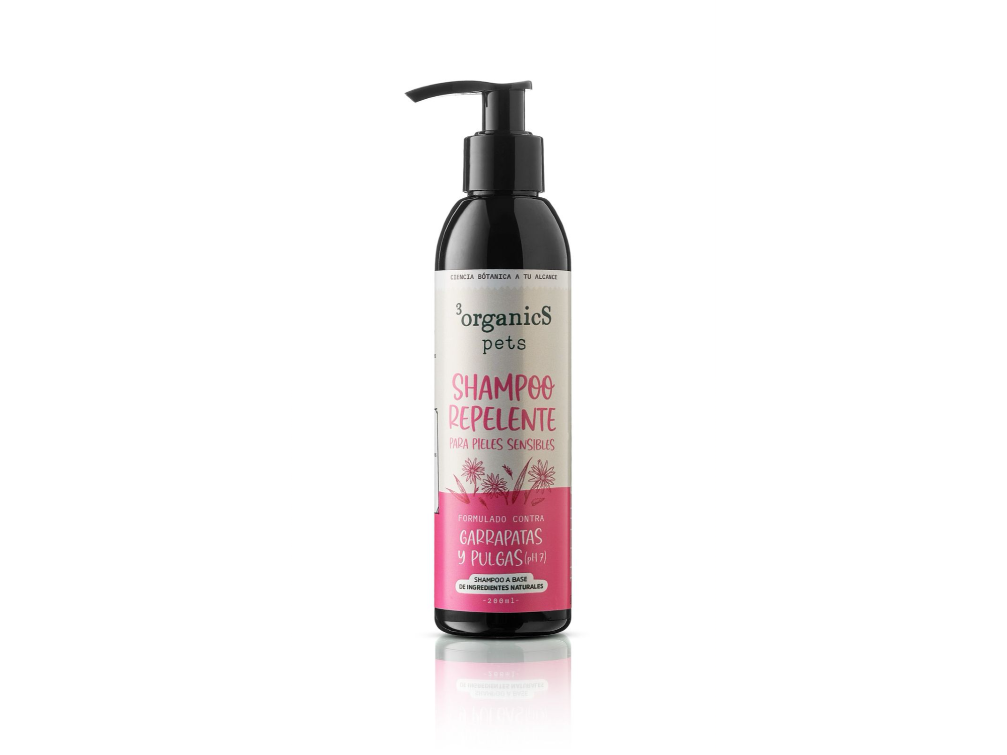 Shampoo Repelente pH 7 Pieles Sensibles "3organicS pet"