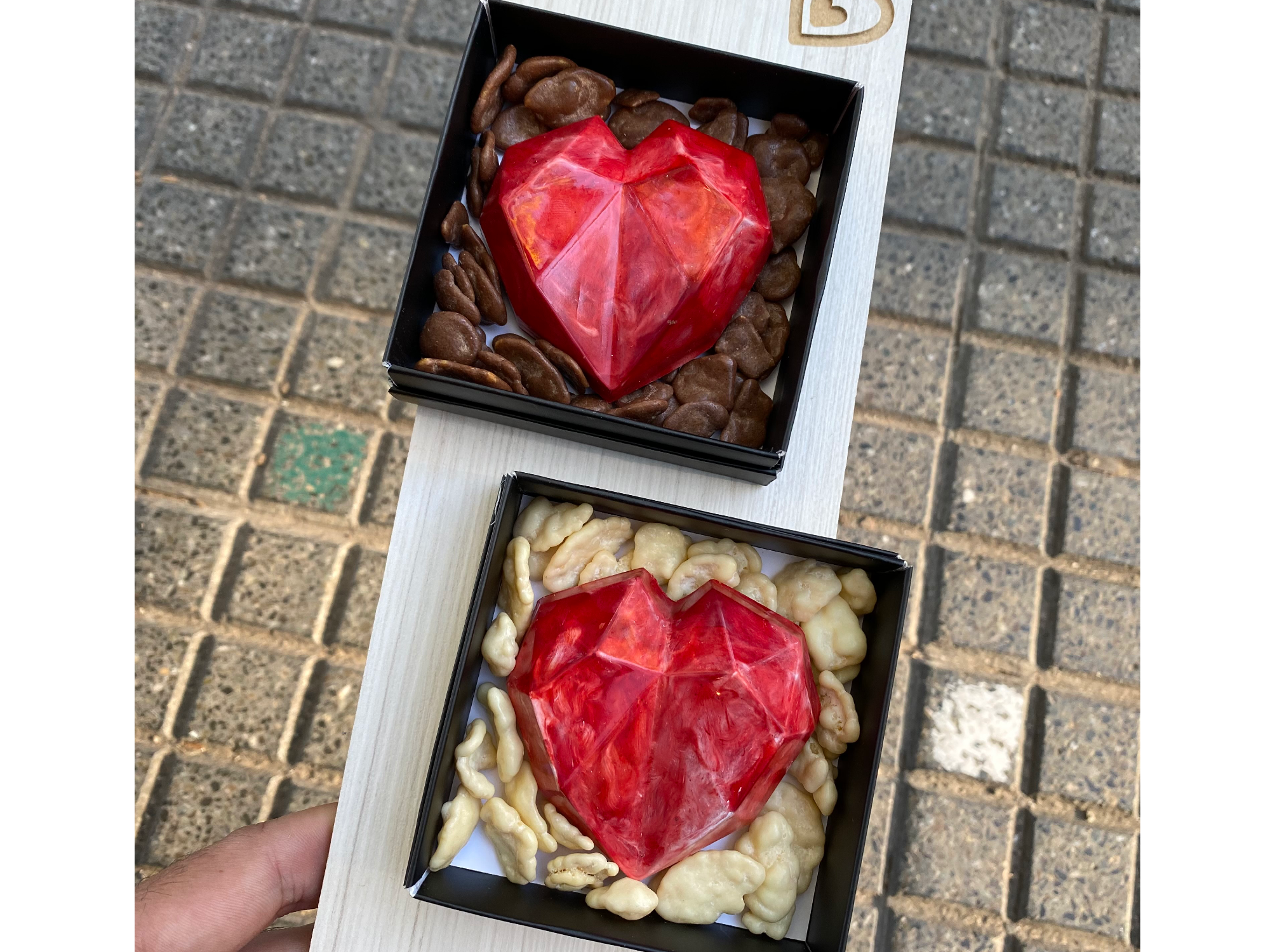 Choco corazón geométrico de vianne