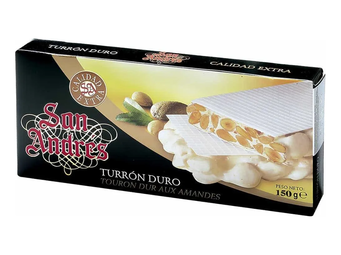 Turrón español duro con almendras