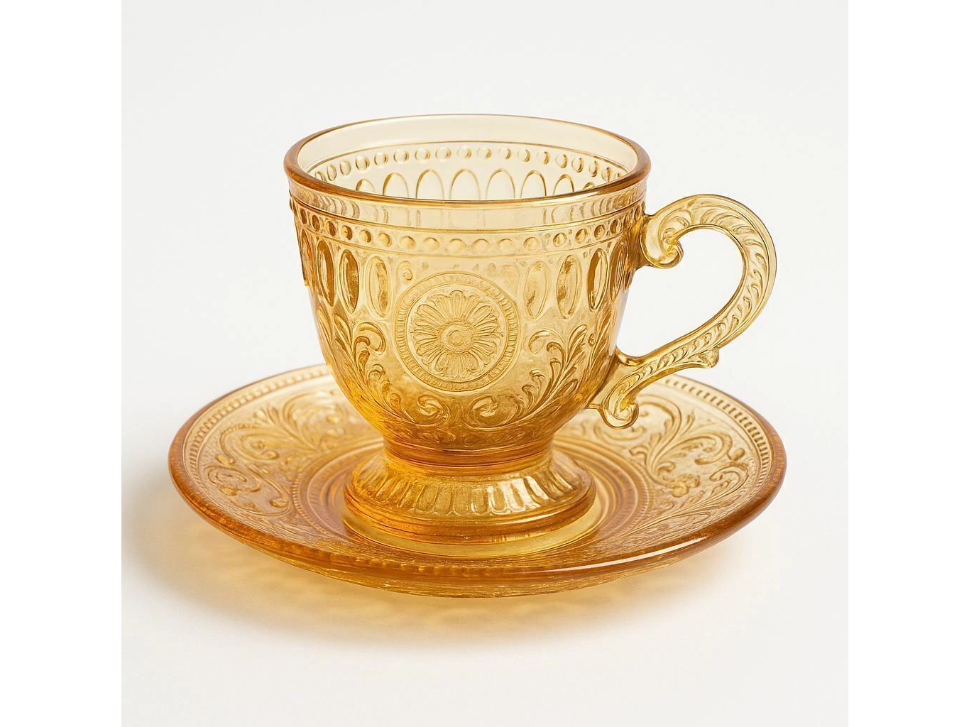 Taza + plato labrado