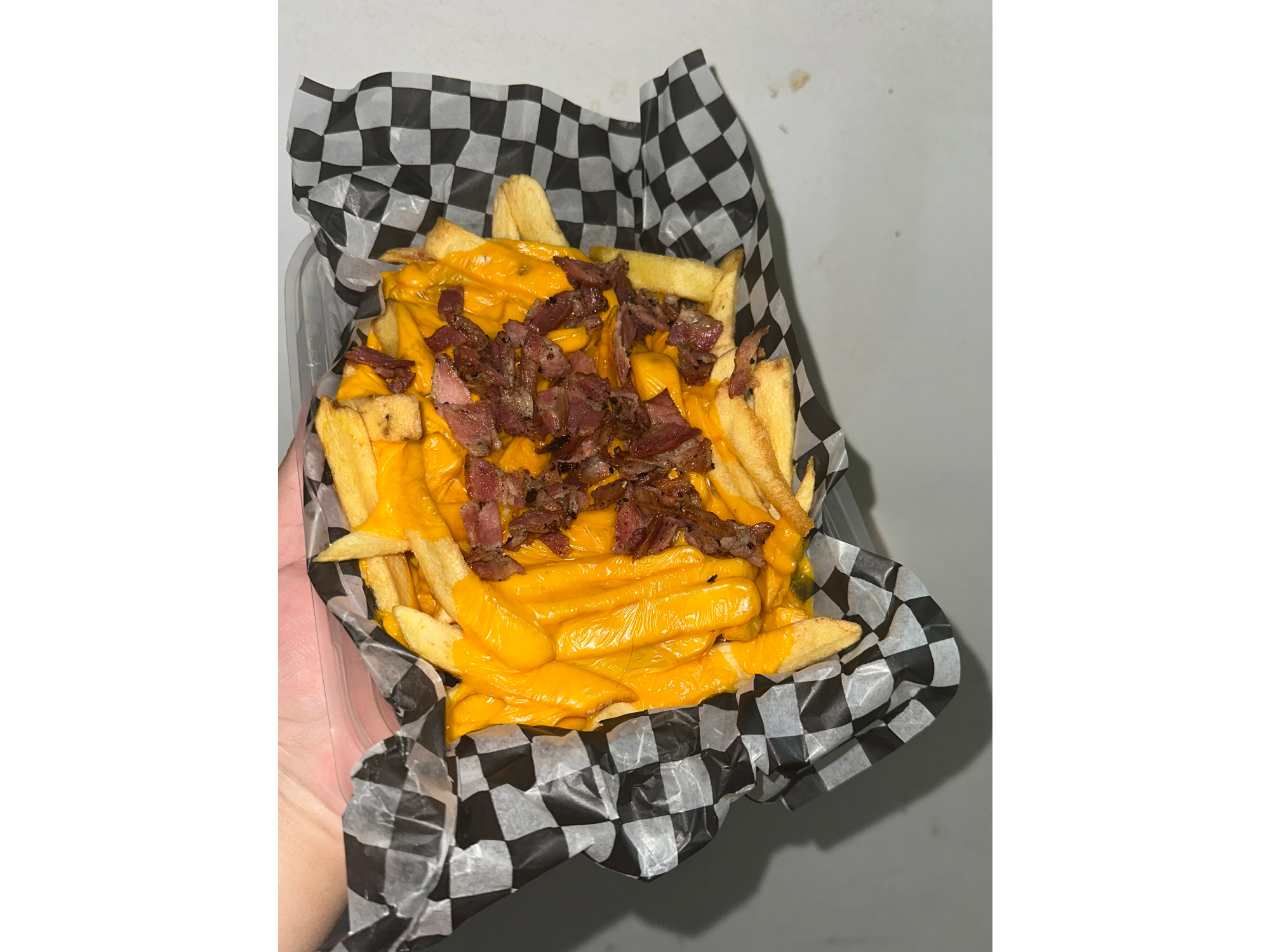 PAPAS CON CHEDDAR Y BACON