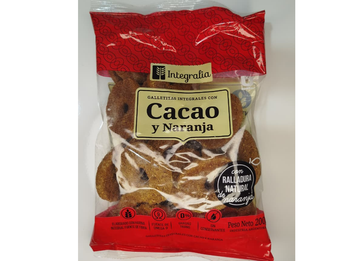 Aritos Integrales de Cacao y Naranja INTEGRALIA.