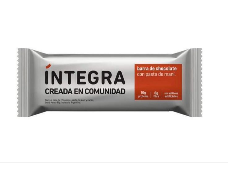 Barra de chocolate y pasta de mani Integra