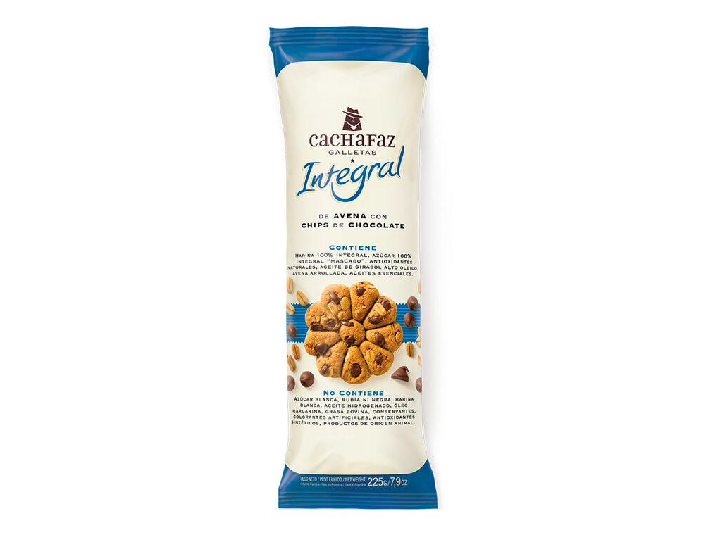Galletas Integrales de Avena con Chips de Chocolate x 225g - CACHAFAZ